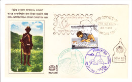 India - Special Cover - 28.01.1980 - India Internatinal Stamp Exhibition With Japanese And Thailand Cancellation - Briefe