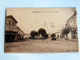 Carte Postale Ancienne : CASTELJALOUX LES BAINS : Avenue De La Gare , Animé Café Du Progres - Casteljaloux