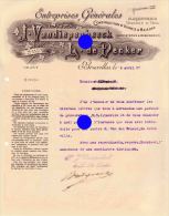 IXELLES BRUXELLES 1907 Vandiepenbeeck & Decker Construction D'usines & De Maisons Maçonnerie Menuiserie - Petits Métiers