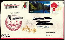 Großer Einschreiben Briefumschlag Aus China 2012  -  Mit 2 Briefmarken - Enveloppes