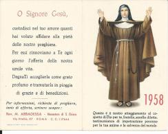 CAL099 - CALENDARIETTO 1958 - MONASTERO DI S. CHIARA - Kleinformat : 1941-60