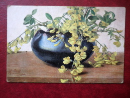 Flowers In A Vase - Illustration By M. Billing - Still Life - Serie 428 - Old Postcard - Germany - Unused - Billing, M.