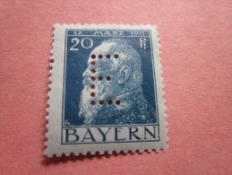 Bayern Stamp ** Perforé Perfins Perfin Perfores Perforiert Gezähnt Perforati Perforadas Germany Deutschland Allemagne - Neufs