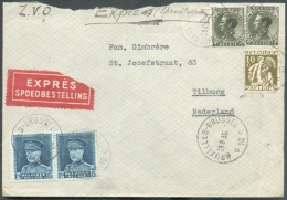 Lettre Exprès Affranchie à 5Fr. (dont Képi Et Cérès) Obl. Sc BRUXELLES 10 Du 29-8-1935 Vers Tilburg (PB).  - 9378 - Briefe U. Dokumente