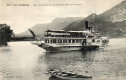 CPA - ANNECY (74) - En Promenade Sur Le Lac Avec Le Bateau à Vapeur LE FRANCE - Annecy