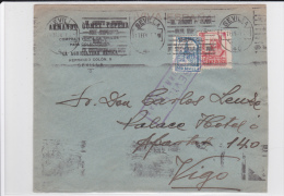 1937 - ENVELOPPE De SEVILLA Avec CENSURE + VIGNETTE LOCALE Pour VIGO - Briefe U. Dokumente