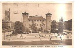 62568)cartolina  Torino Piazza Castello-pal.madama-monu.al Duca D'aosta Viagg.30cent.imp.timpro A Targhetta Visitate L'i - Palazzo Madama