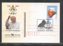 AUTUMN SALE POLAND 2005 POPE JPII RARE FUNERAL DAY 1ST DAY SZCZECIN RELIGION CHRISTIANITY - Storia Postale