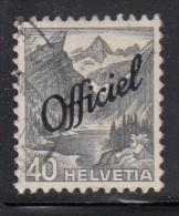 Switzerland Used Scott #O27 Official Overprint On 40c Gray Alpine Lake - Officials