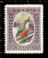 Original German Poster Stamp Cinderella Reklamemarke Abadie Tobacco Cigarette Tabak Zigarette  Bird Vogel - Tobacco