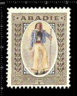 Original German Poster Stamp Cinderella Reklamemarke Abadie Tobacco Cigarette Tabak Zigarette Fashion Male Mode Männlich - Tabacco