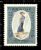 Original German Poster Stamp Cinderella Reklamemarke Abadie Tobacco Cigarette Tabak Zigarette Fashion Mode Kleidung - Tobacco