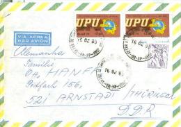 Brasilien 1980 Zuckerrohr UPU Weltpostverein Erdkugel Luftpostbrief - Brieven En Documenten