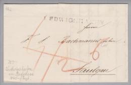 Heimat De RP Ludwigshafen 1845-01-14 Brief Nach Saulgau - Prephilately