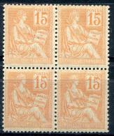 FRANCE - MOUCHON - N° 117 * - BLOC DE QUATRE - BON CENTRAGE - FRAIS & TB - Unused Stamps