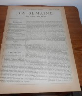 La Semaine Des Constructeurs. N°39. 26  Mars 1887.Tombeau Du Peintre G. Jundt Au Cimetière Montparnasse à Paris. - Revistas - Antes 1900