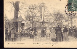 PARIS  VECU       -       AUX CHAMPS  ELYSEES   MANEGE  AVEC  ENFANTS         CIRCULEE  EN  1908 - Non Classés