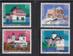 Switzerland MNH Scott #B455-#B458 Set Of 4 Castles: Hagenwil, Burgdorf, Tarasp, Chillon - Neufs