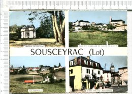 SOUSCEYRAC -   4 Vues  :  Château De Grugnac - Institut St Gérard & Eglise St Martin - Vue Générale - Hôtel Prunet - - Sousceyrac
