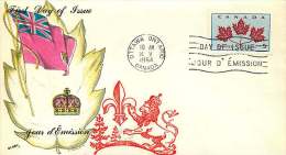 1964 Floral Emblem Of Canada  Sc 417  Glory Cover Embellished By Overseas Mailers - 1961-1970