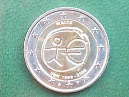 MALTA  - 2 EURO COMMEMORATIVI 2009 10° ANNIVERSARIO DELL´EURO  FDC Da  ROTOLINO - Malta