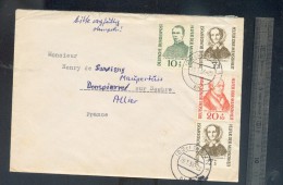 Enveloppe  Allemagne Fédérale 1956 Série Complète Des Timbres N° YT 98/101 - Covers & Documents
