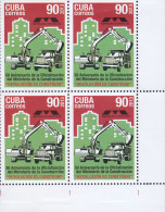 RG)2013 CARIBE, HOIST-TRUCK, 50TH ANNIVERSARY OF FORMALIZING THE CONTRUCTION MINISTRY, BLOCK OF 4, MNH - Neufs