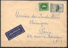 Lettre     Pour PARIS    AFFRANCHIE  Avec 2 Timbres     PAR AVION - Briefe U. Dokumente