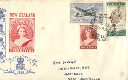 (172) New Zealand FDC Cover - Premier Jour Nouvelle Zélande - 1955 - Stamp Expo - FDC