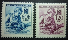 BÖHMEN UND MÄHREN 1942: Mi 111 - 112, * MH - KOSTENLOSER VERSAND AB 10 EURO - Unused Stamps