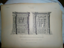 PLANCHE L ART ET L INDUSTRIE BOISERIES CHAMBRE DE LA GUERRE HOTEL VILLE LUBECK ANNEE 1886 - Andere Pläne