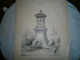 PLANCHE L ART ET L INDUSTRIE    MONUMENT  FUNEBRE ANNEE 1886 - Andere Pläne