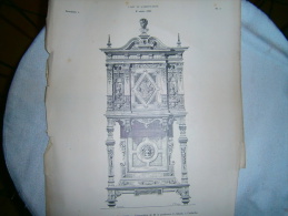 PLANCHE L ART ET L INDUSTRIE    PETITE ARMOIRE D ORNEMENT     ANNEE 1886 - Autres Plans