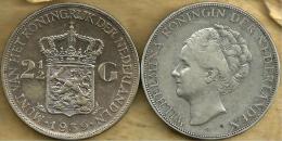 NETHERLANDS 2&1/2 GULDEN SHIELD FRONT WOMAN WILHELMINA BACK 1939 AG SILVER KM165 VF+ READ DESCRIPTION CAREFULLY !!! - 2 1/2 Florín Holandés (Gulden)