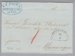 Heimat De Bay Sommerhausen 184?-08-21 Segmentstempel Nach Münsingen - Vorphilatelie