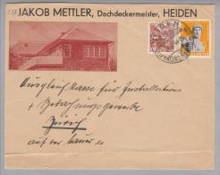 Schweiz Heimat Kurortstempel 1944-05-24 Heiden K-O Mit 2 Verschiedenen 10Rp.Marken - Storia Postale