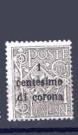 ITALIA 1919 TERRE REDENTE SOPRASTAMPA 1 CENTESIMO DI CORONA SU 1 CENT NUOVO MNH** - Trente & Trieste