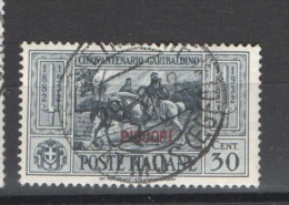 EGEO PATMO 1932 GARIBALDI  30 C. ANNULLATA - Egeo (Patmo)