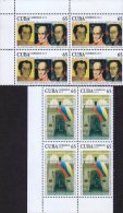 G)2013 CARIBE,SIMON BOLIVAR BUILDING-PORTRAITS, SIMON BOLIVAR´S 230TH BIRTH ANNIVERSARY, 2 BLOCKS OF 4, MNH - Unused Stamps