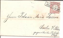 BRS050/ Brief, Grosses Brustschild, Mi.Nr. 19, Breslau Freiburger Bahnhof 1872 Papierfabrik Wiskott Nach Coeln - Lettres & Documents