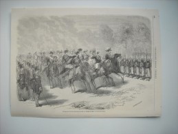 GRAVURE 1861. L’EMPEREUR ET LE ROI DE SUEDE, PASSANT AU CHAMP DE MARS, LA REVUE DU 9 AOUT. - Prints & Engravings