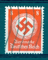 VARIÉTÉS SERVICE  1934   N° 97  CROIX GAMMÉE  IIIe REICH 8 P ROUGE ORGE OBLITÉRÉ   DOS  CHARNIÈRES YVERT TELLIER 1.20 € - Varietà & Curiosità