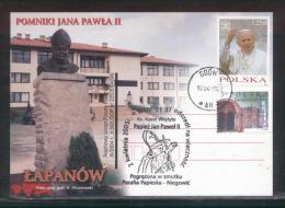 AUTUMN SALE POLAND POPE JPII 2005 SPECIAL MOURNING COMMEMORATIVE CANCEL NIEGOWIC GDOW PAPAL PARISH STAMP DESIGN 7 - Covers & Documents