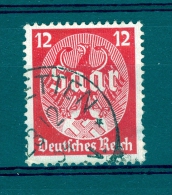 VARIÉTÉS ALLEMAGNE EMPIRE IIIe REICH  1934 N°  510 SAAR 12 AIGLE OBLITÉRÉ DOS  CHARNIÈRES 23.12.34 YVERT TELLIER 0.80 € - Varietà & Curiosità