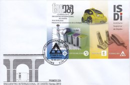 G)2013CUBAELECTRIC CAR-TELEPHONE-RECYCLING, DESIGN INTERNATIONAL ENCOUNTER, FDC, XF - FDC