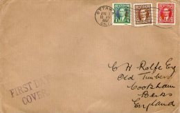 PART FIRST DAY COVER - PLAIN - CANADIAN CORONATION STAMPS - Selfridges Enverlope - ....-1951