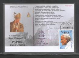 AUTUMN SALE POLAND 2005 POPE JPII LESZNO FUNERAL DAY WITH VIOLET CANCELS!!!!! RELIGION CHRISTIANITY - Covers & Documents