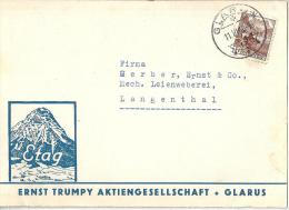 Motiv Karte  "ETAG Trümpy AG, Glarus"             1940 - Brieven En Documenten