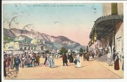 MONTE CARLO , Café De Paris Et Entrée Du Casino , CPA ANIMEE , 1912 - Wirtschaften & Restaurants