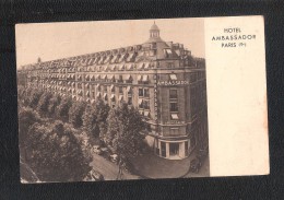 CPA Paris, Das Hotel Ambassador, Boulevard Haussmann 16  ( Carte  Ecrite ) - Cafés, Hôtels, Restaurants